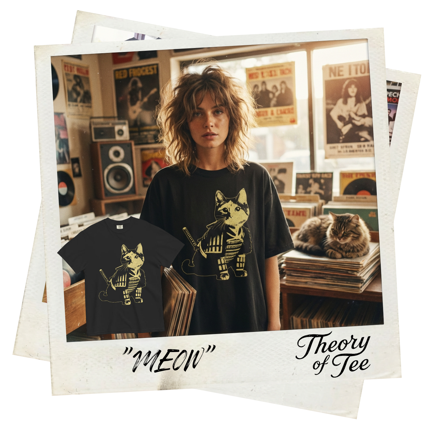 Samurai Cat Tee | Garment-Dyed Heavyweight